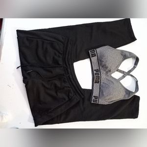 PUMA Women's Stretch Jogger sport bra Pants size small bundle